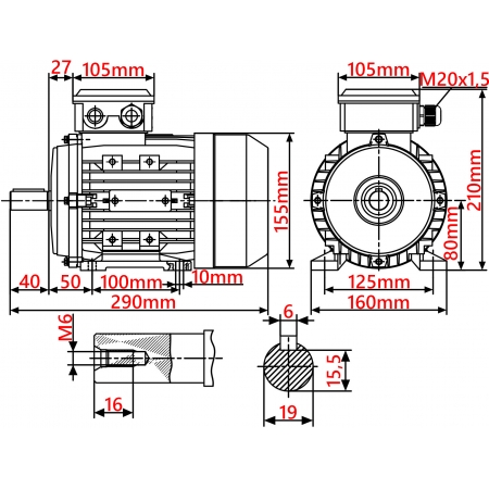 SILNIK ELEKTRYCZNY ŁAPOWY 1,1kW 400V 1390obr WAŁEK 19mm 3-FAZOWY